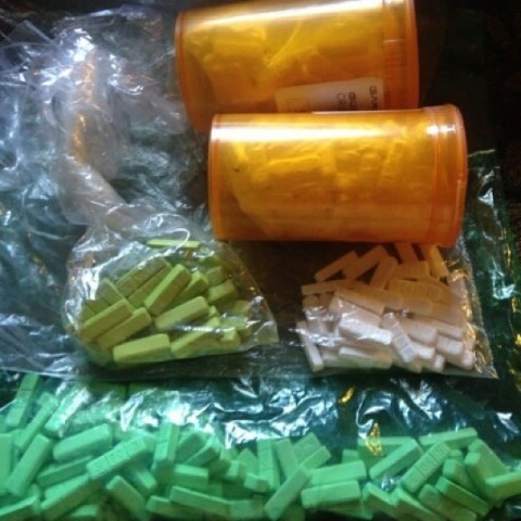 Xanax bars yellow green